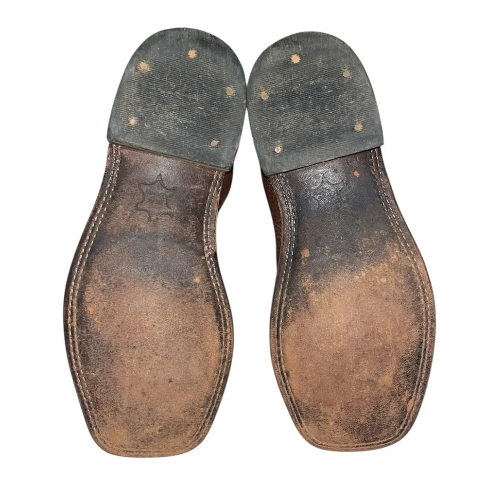 Cody James Brown Leather Blue Top Square Toe Boots